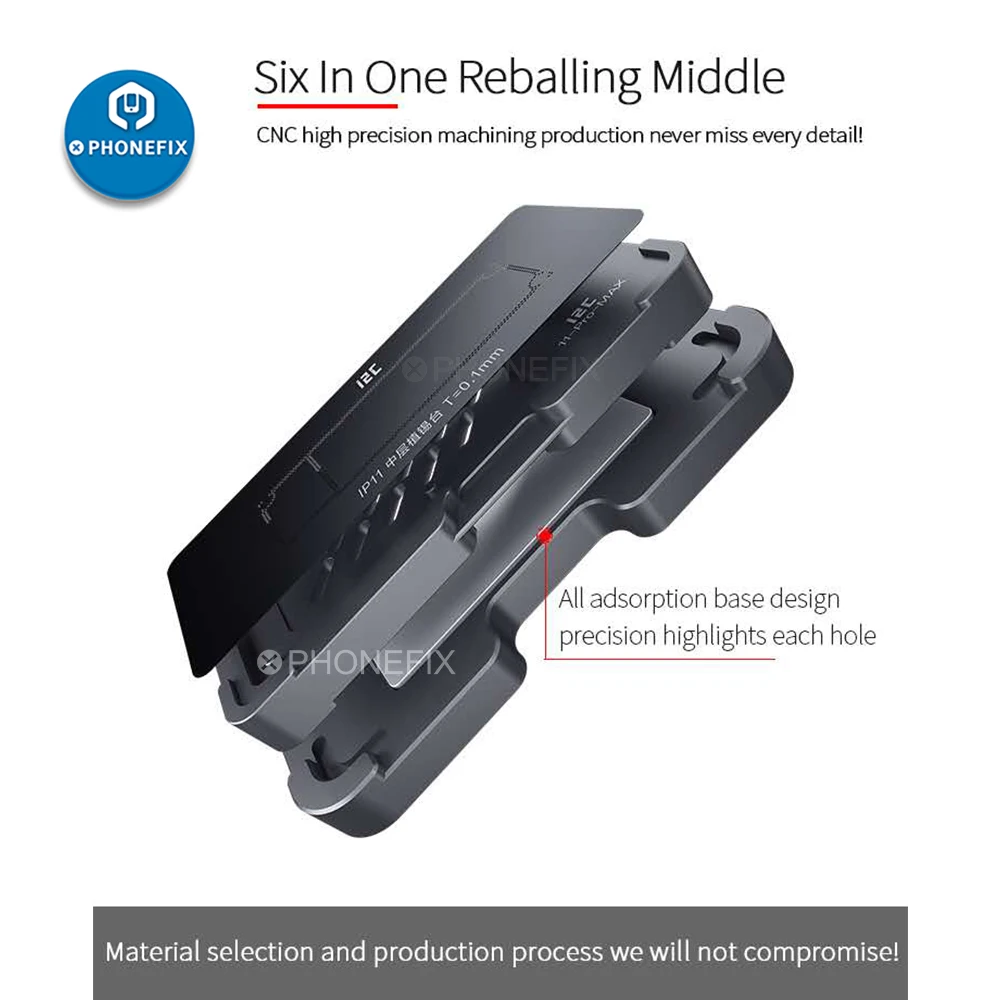 Qianli 6 In 1 Middle Frame BGA Reballing Planting Platform For iPhone X-11Pro Max Motherboard Positioning Tin Planting Holder