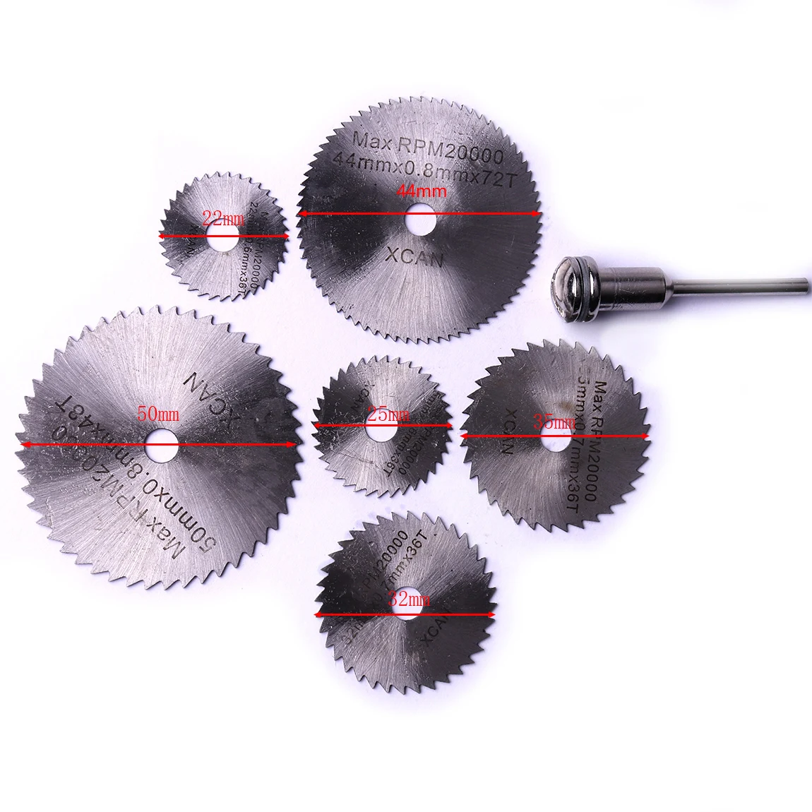 6個hssミニ円形ブレードdremel回転工具金属カッター工具セット木材切断ディスクドリルマンドレルカットオフツール