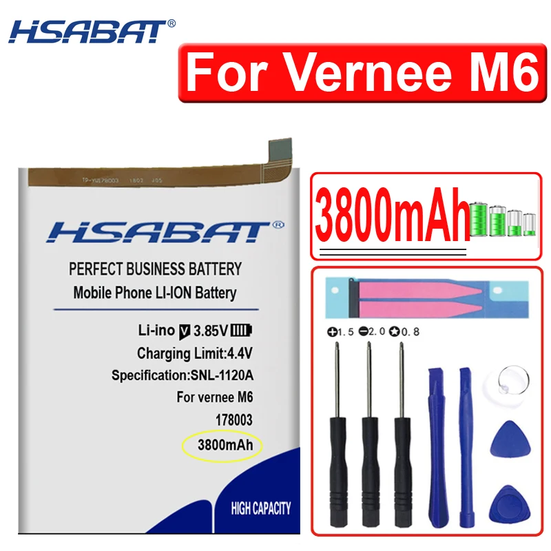 بطارية HSBAT 3800mAh 178003 للهواتف الذكية Vernee M6