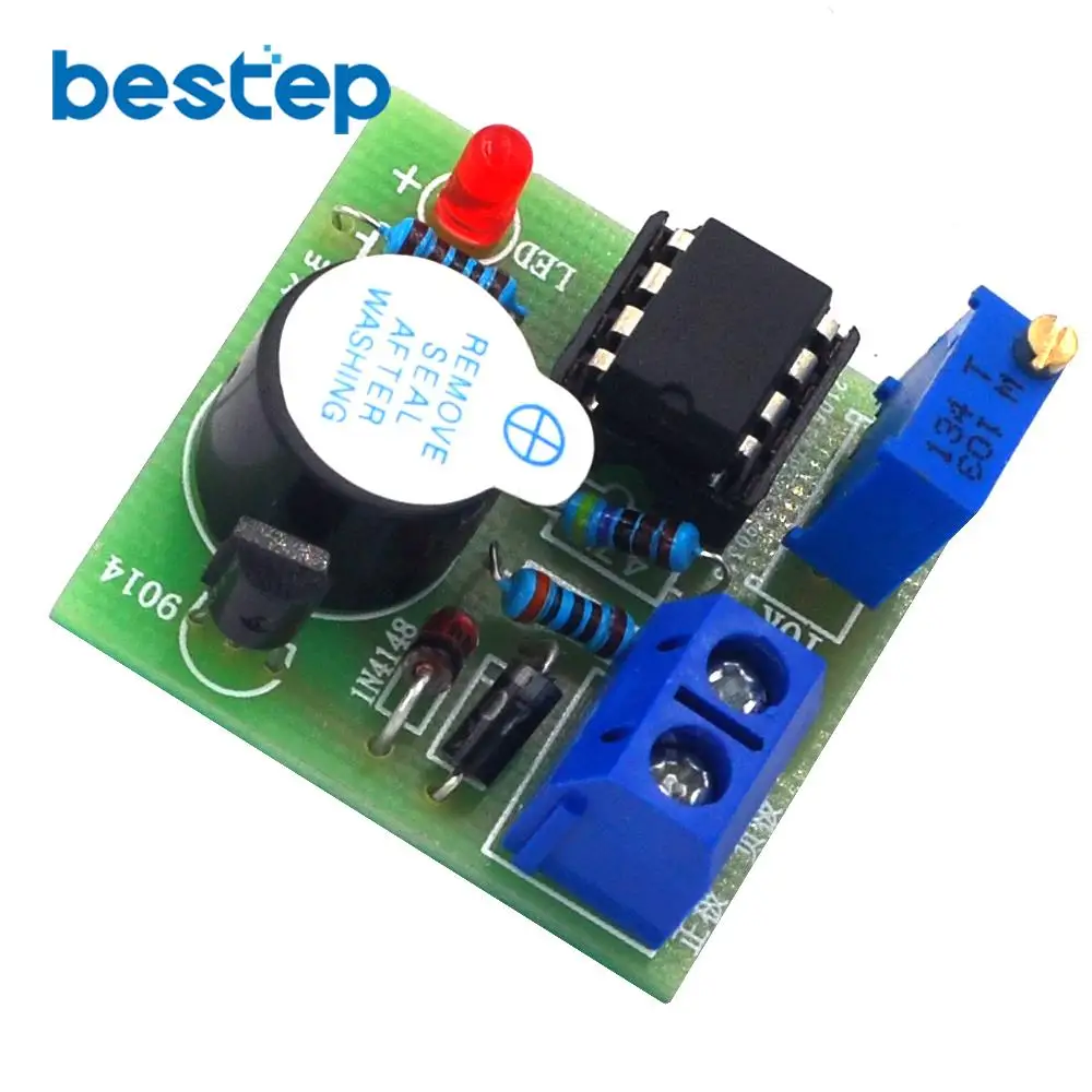 9V/12V Battery Sound and Light Alarm Against Over-discharge Protection Board Low Voltage /Under Voltage Protection Module