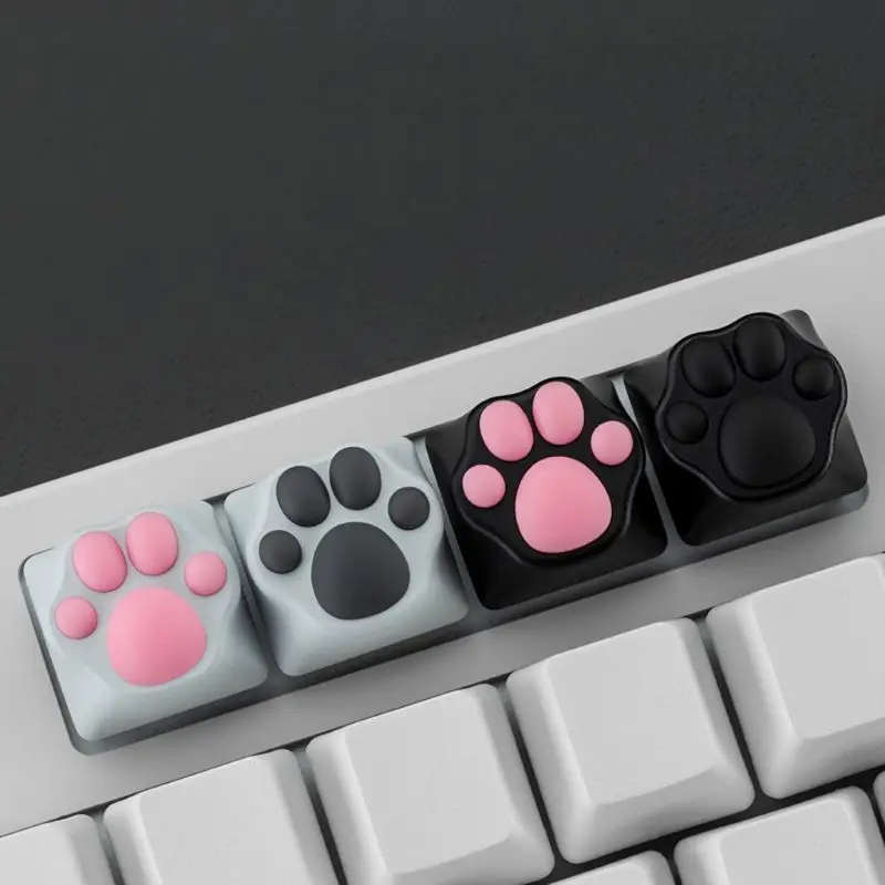 ABS Silicone Cartoon Cute Cat Paws Keyboard Key Caps for Cherry MX Switches