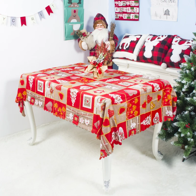 2021Christmas Tablecloth Rectangle Printing Table Cloths Dustproof 3D Table Cover Dinner Tablecloth Home Xmas Themed Party Decor