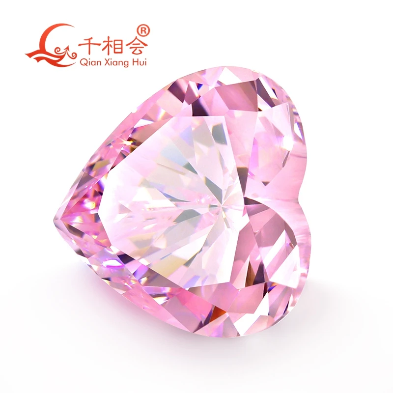 4mm to 14mm Fancy   pink  color heart  shape good quality  cubic zirconia loose stone cz stone