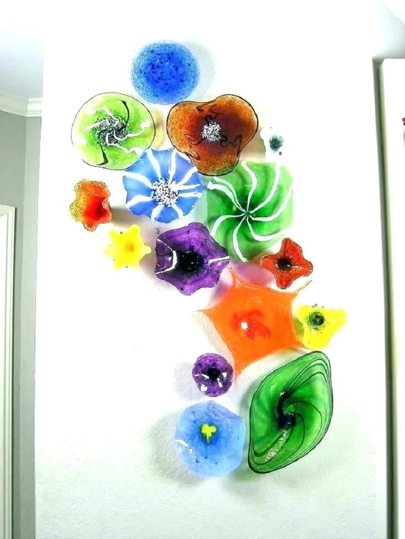 

Hotel Decor Flower Design Hand Blown Glass Wall Lamps Decorative Art Wall Sconce