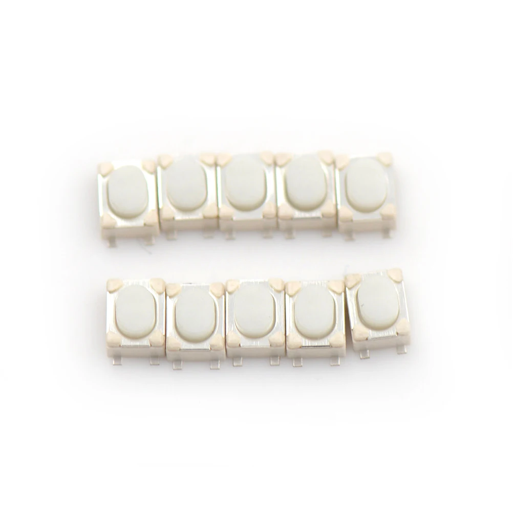 50pcs/lot Micro Button Tact Switch SMD 4Pin 3X4X2.5MM White Tactile Tact Push Button Micro Switch Momentary