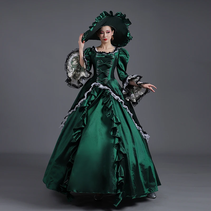 green and black victorian dress Victorian Gothic Green Dress for Women
