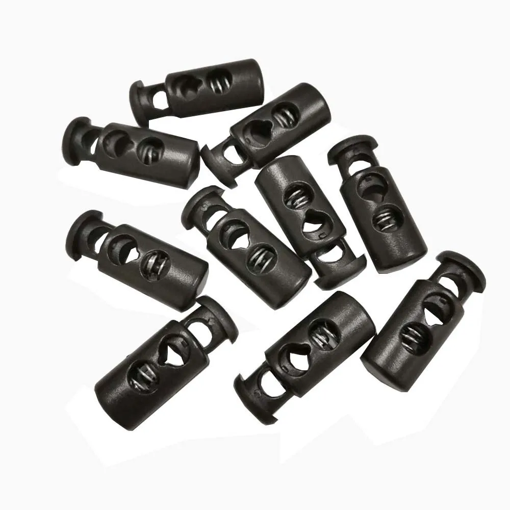 100pcs/lot  small 4.5mm Black color PLASTIC STOPPER/ CORD LOCK/ CORD END / BUCKLES/ BUTTON