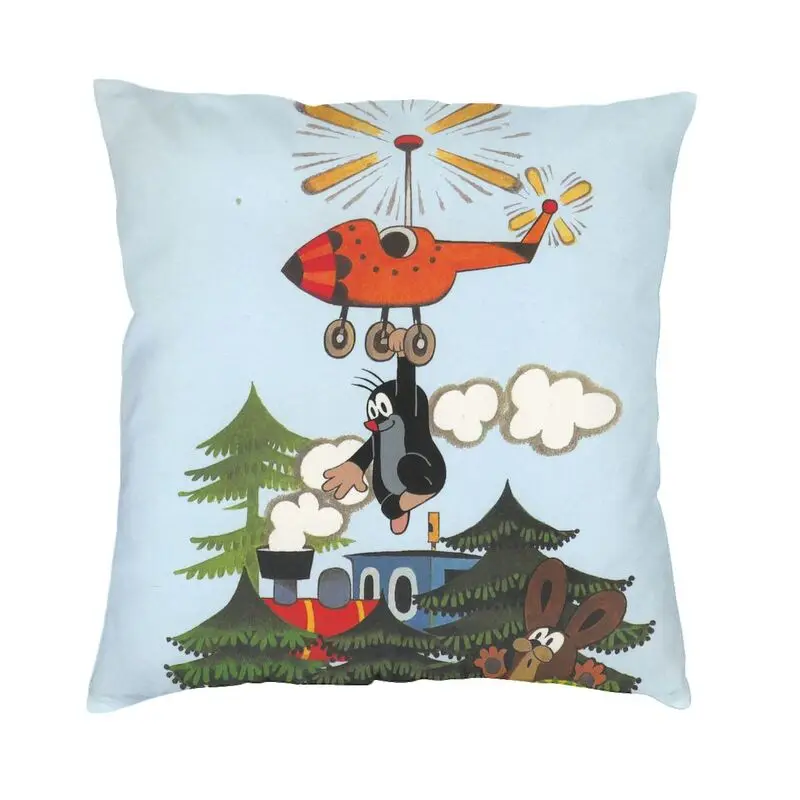 Personalized Custom Czech Cartoons Krtek Mole Nordic Throw Pillow Cover Decoracion Salon Comic Art Car Cushion Case