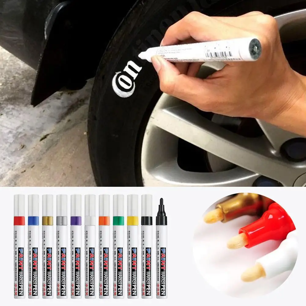 

Car Wheel Tire Oily Paint Pen Painting Mark Pen Body Compound Auto Rubber Tyre Tread Permanent Paint Marker Touch Up Paint Care