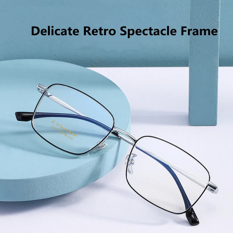 Pure Titanium Glasses Frame Men Square Eyewear Male Classic Optical Prescription Myopia and Hyperopia Eyeglasses Gafas Oculos