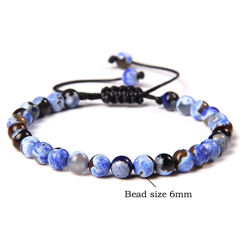 Natural Volcanic Lava Agates Bangles Jewelry For Unisex Friends Howlites Cat Eye Beaded Bracelet Healing Party Jewely Gift