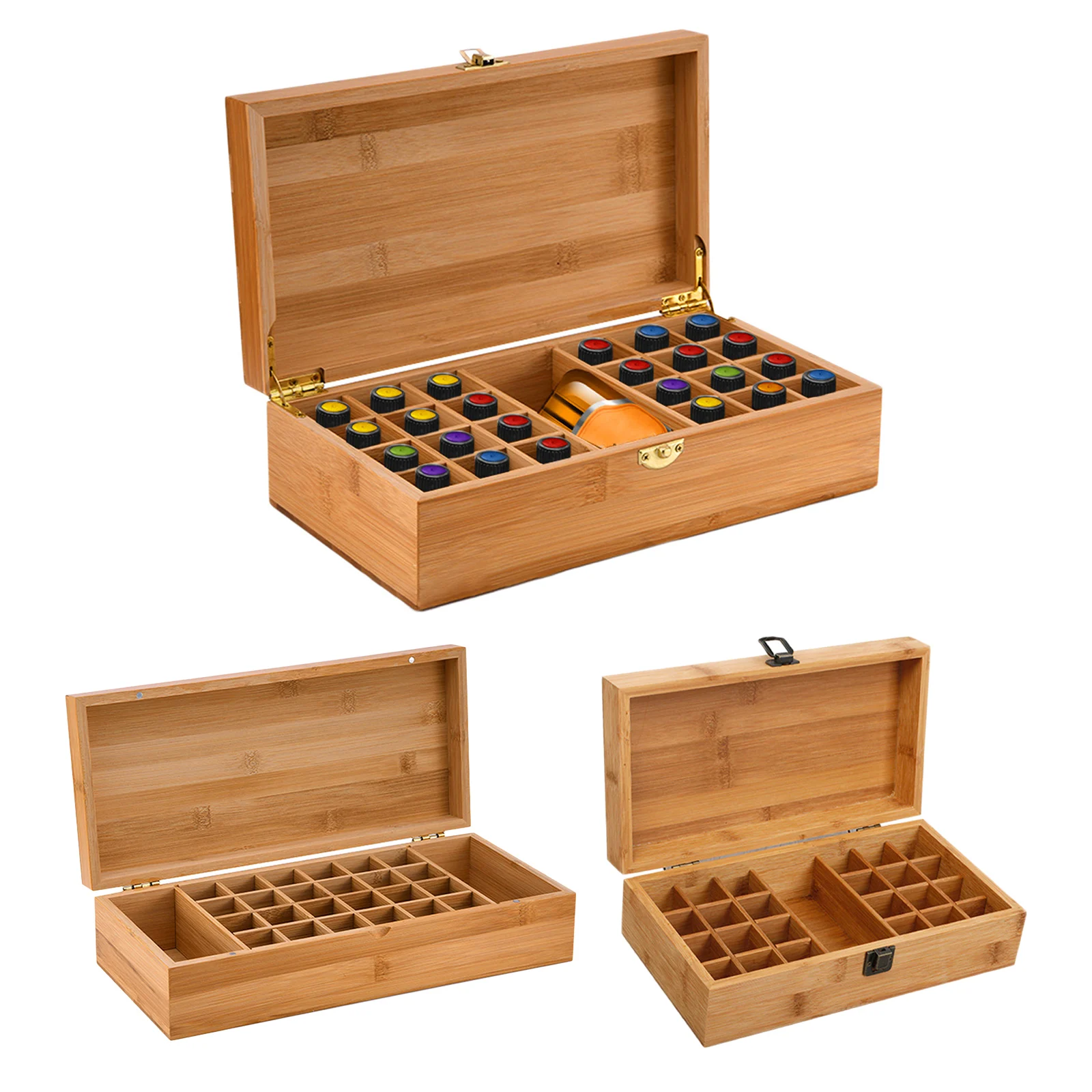 24 slots Essential Oil Wooden Storage Box Case Container Aromatherapy