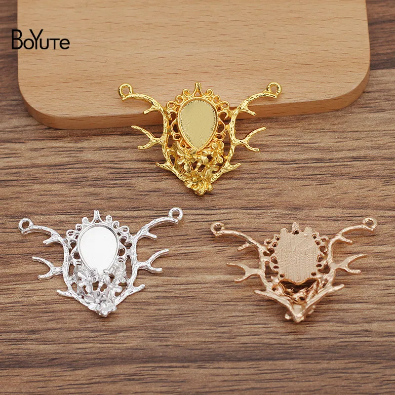 BoYuTe (20 Pieces/Lot) 45.5*31MM Alloy Flower Pendant Base Materials DIY Jewelry Accessories for Ancient Hair Jewelry Making