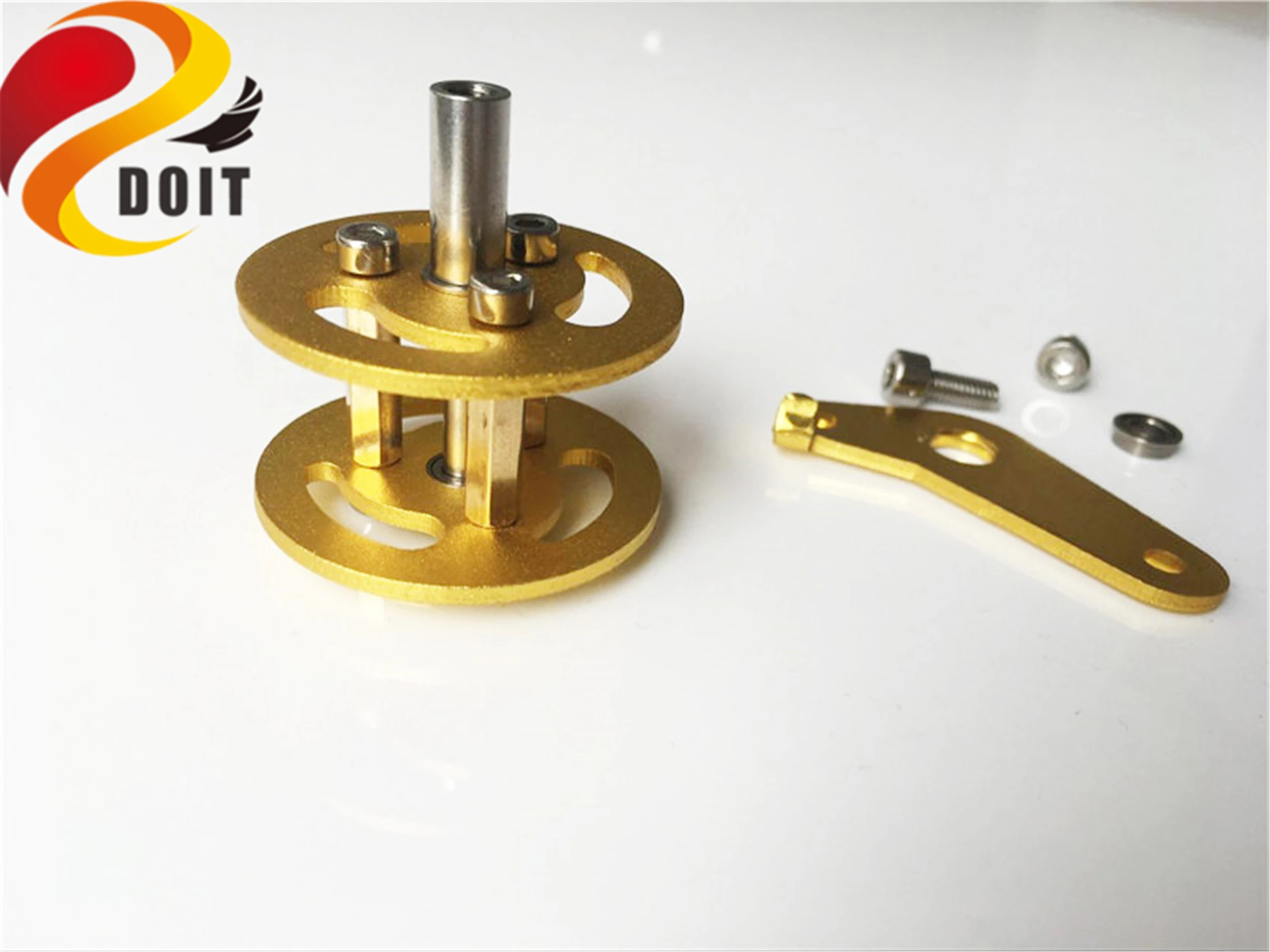 SZDOIT Rueda de carga de absorción de impactos de metal con accesorio de suspensión Doble rodamiento para piezas de chasis de tanque de robot RC