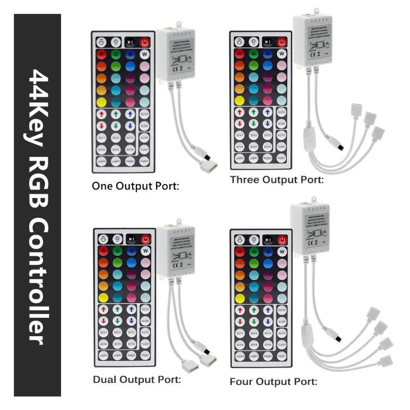 RGB LED Controller 44 Key IR Control 5050 Light Tape 24 Key Universal Remote Controller For rgb 2835 3528 LED Strip Light DC12V