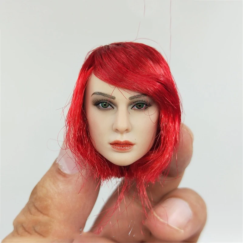 TBLeague 1/6th Red Hair Female Head Sculpture Model Of PL2020-173A Knight Flame Version For 12inch Women Doll Accessories