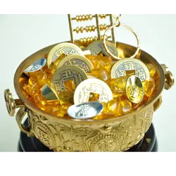 Fengshui Brass Gold Potted Plants Home Decoration Products Buddha Statue Cornucopia Bowl Pure Copper Incense Burner Religious