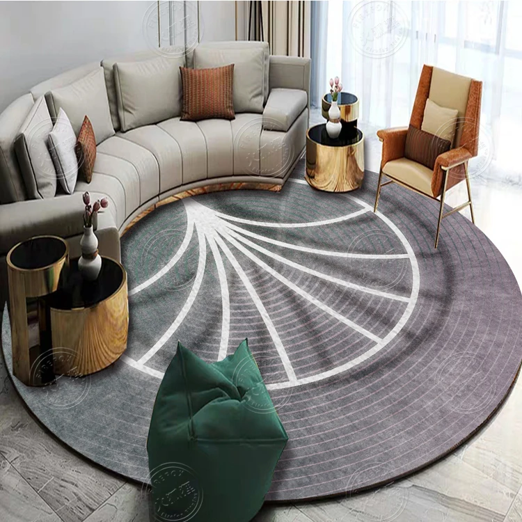 New Design Anti Slip Rugs Home Decoration Geometric Round Carpet Rugs Abstract Art Modern Printed Carpets Floor Mat For Bedroom