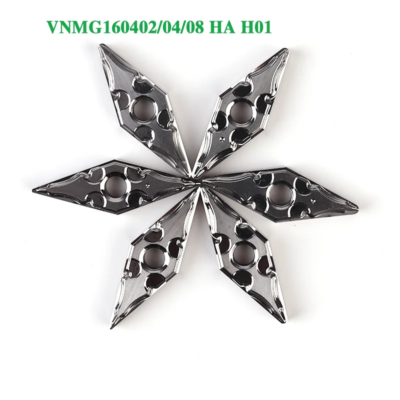 

Токарные пластины VNMG160402 VNMG160404 VNMG160408 HA H01, твердосплавные режущие инструменты для токарного станка с ЧПУ, лезвие VNMG для алюминия и меди, 10 шт.