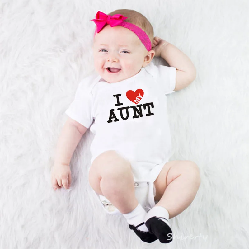I Love My Aunt Baby Rompers Baby Boy Girl Clothes Cotton Infant Baby Jumpsuits Newborn Clothes Baby Outfits 0-24M