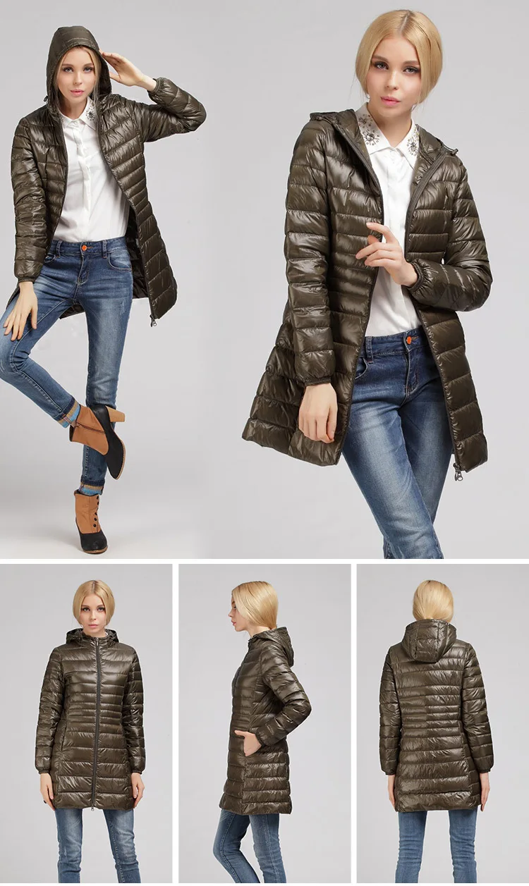 Oversized 7XL 8XL Plus Long Down Jacket Women Winter Ultra Light Down Jacket Women with Hooded Down Coat Female Big Size Coats