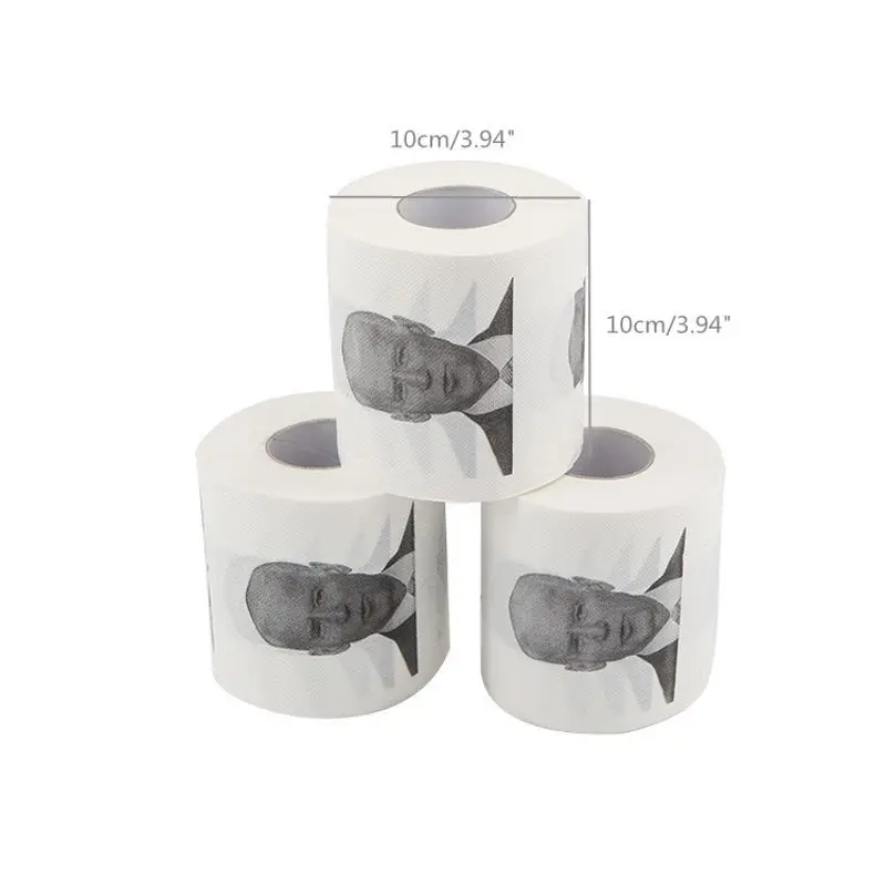 1Roll Joe Biden Pattern Printed Toilet Paper Roll Novelty Gift Bathroom Paper 3 layer