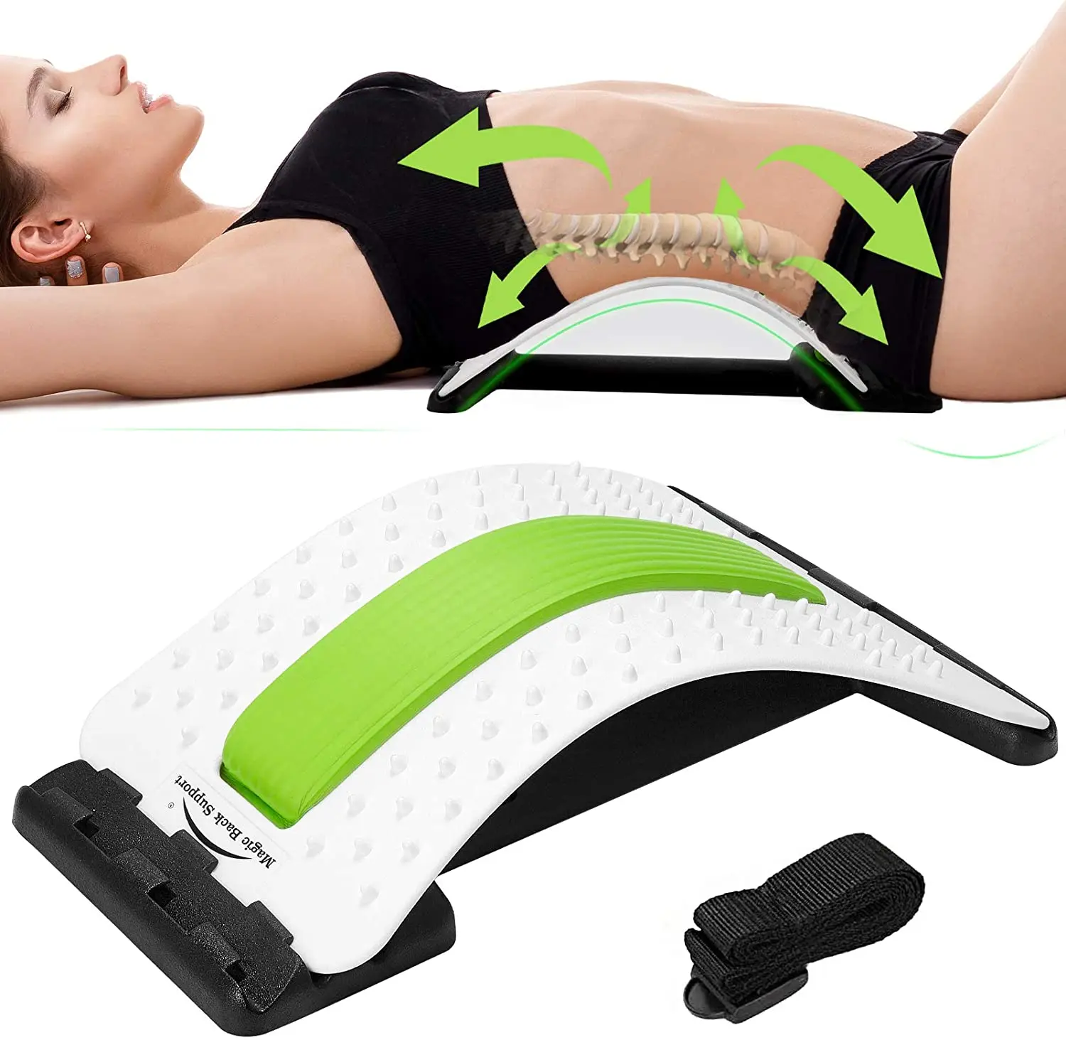 Back Massager Stretcher Lower and Upper Back Pain Relief Massage Tools Lumbar Stretching Device Posture Corrector