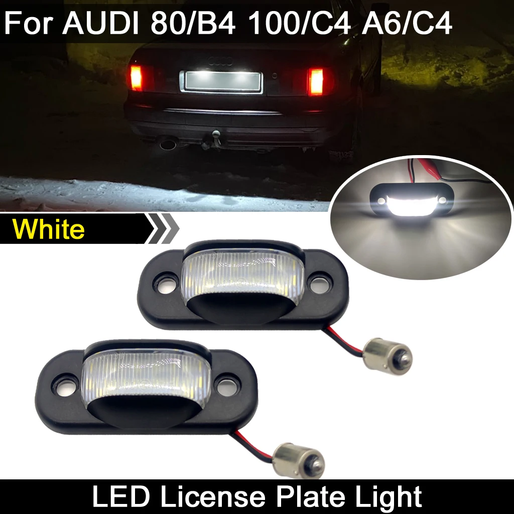 2Pcs For Audi 80 B4 1991-1995 Cabriolet (type 8g) 1991-2000 100/C4 1990-1994 A6/C4 1994-1997 LED License Number Plate Light