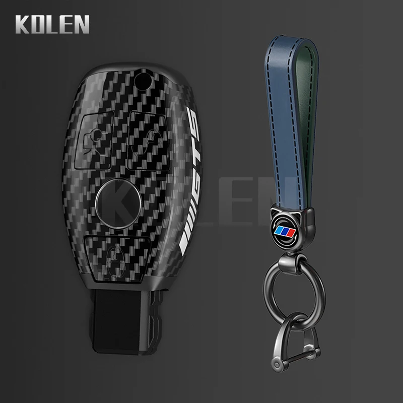 Carbon Fiber Car Remote Key Case Cover Shell Protector For Mercedes Benz A B C E Class W204 W212 W463 W176 W246 GLA GLK CLA GLC