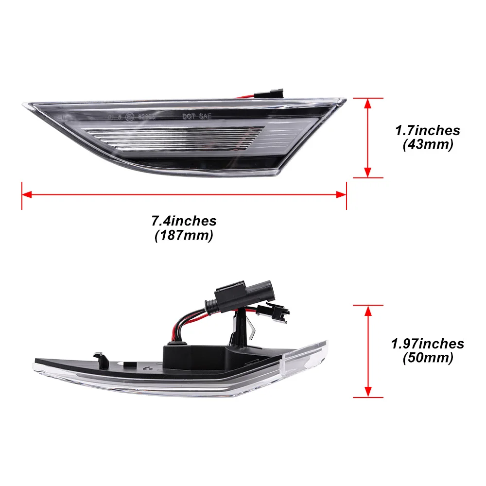 2PCS For Porsche 991 Carrera 12-16 981 Cayman Boxster Front LED Side Marker Light Turn Signal Lamp Replace OEM no error  amber