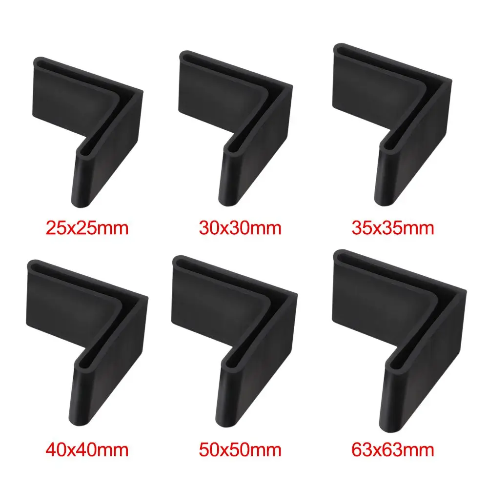 4PCS Slotted Angle Bar Shelf Iron Bed L Type Rubber Base Foot Pad Foot Cover Protective Rubber Sleeve