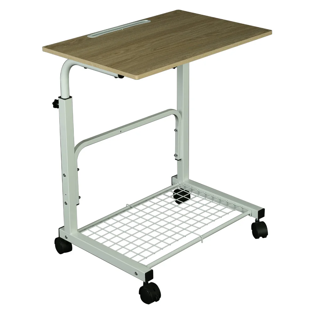 16x19x35IN Movable Computer Desk with Wheels Height Adjustable with Storage for Sofa Couch Home Office[US-W]