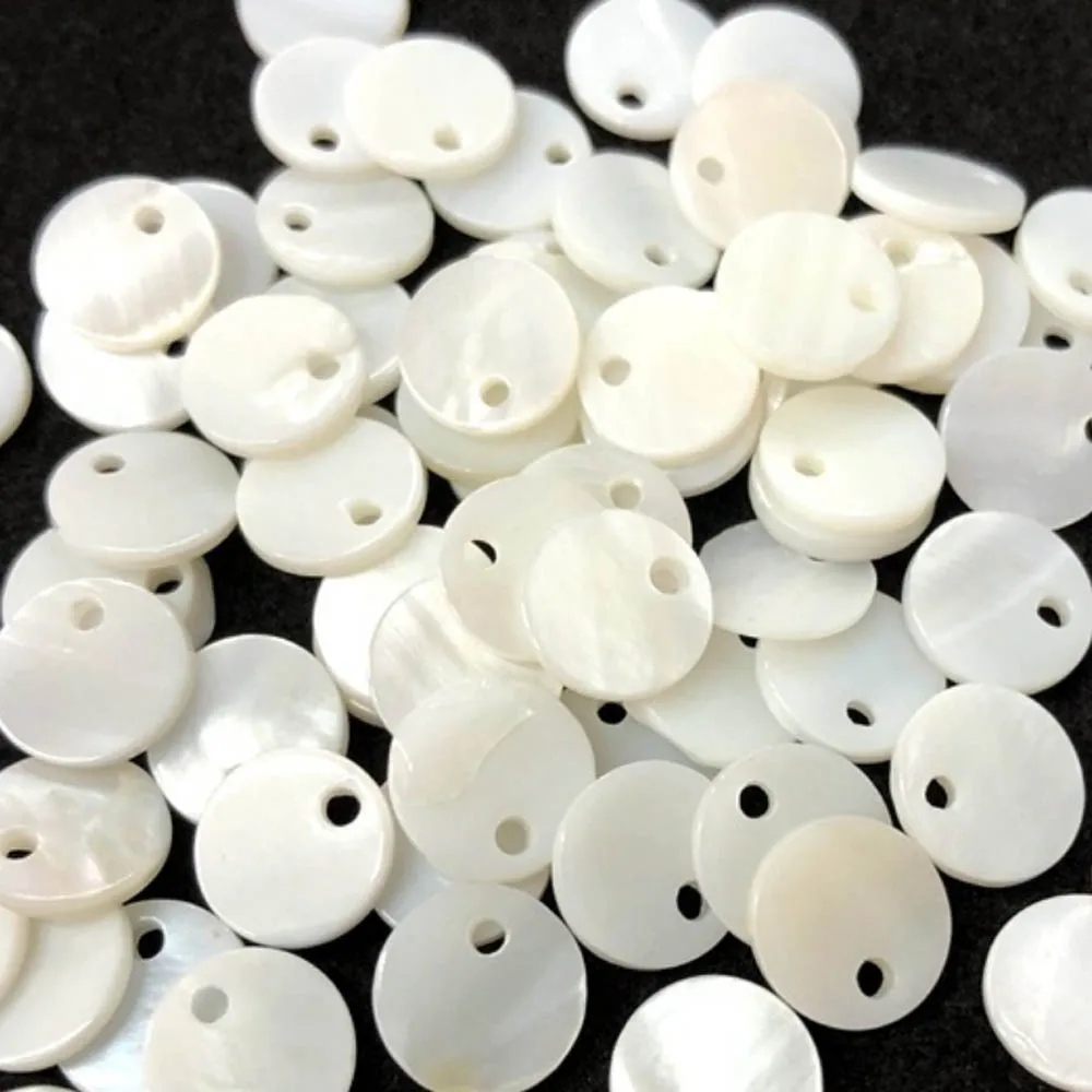 lot  50 PCS 20mm Round Flat Coin Shell Pure White Mother of Pearl Loose Beads Pendant Chams High Quality