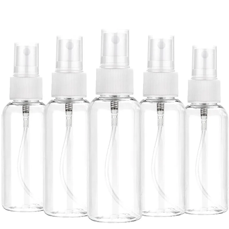 3/5/10pcs do ponownego napełniania 10ml 30ml 50ml 60ml 100ml przezroczystego plastikowego przenośny Spray dla zwierząt domowych butelka pusta buteleczka na perfumy