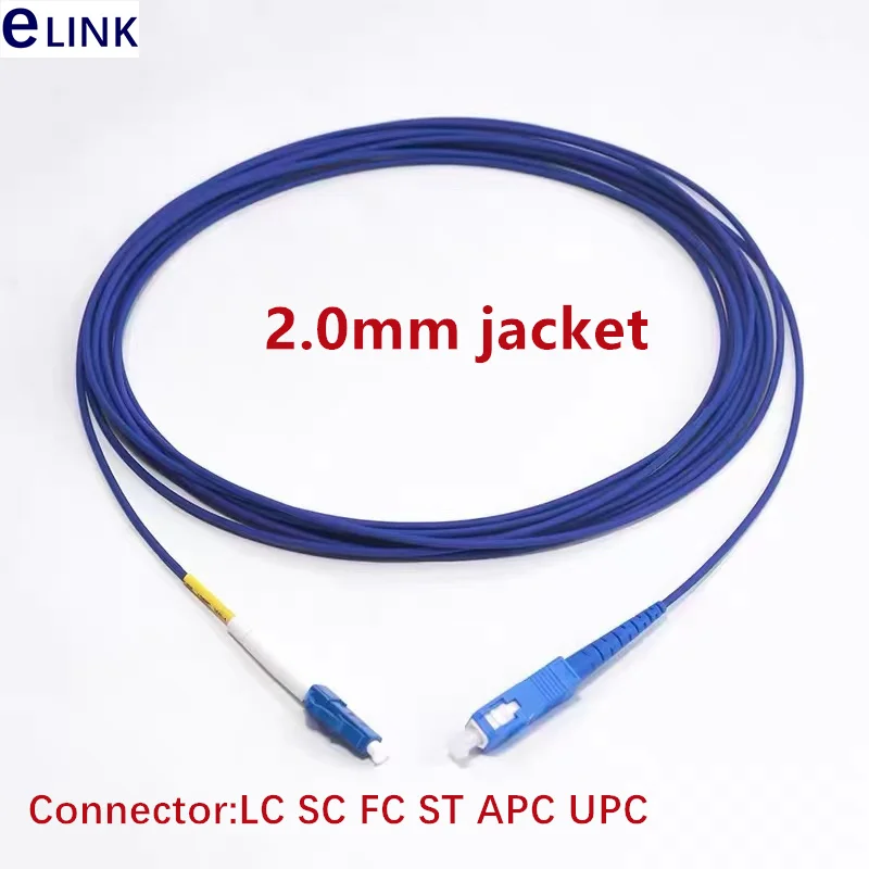 1C kabel Patch serat lapis baja 20-240 m 120mm simpleks singlemode SM SC LC FC ftth jumper 1 inti kabel serat tunggal optik 100m 50m