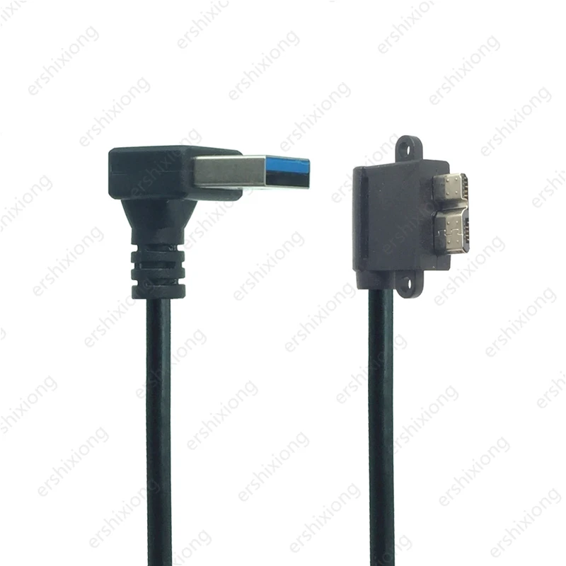USB 3.0 Tipe A 90 derajat Atas & bawah & kiri & kanan siku ke mikro B laki-laki kabel untuk Samsung S5 Note 3 HDD Hard Disk eksternal