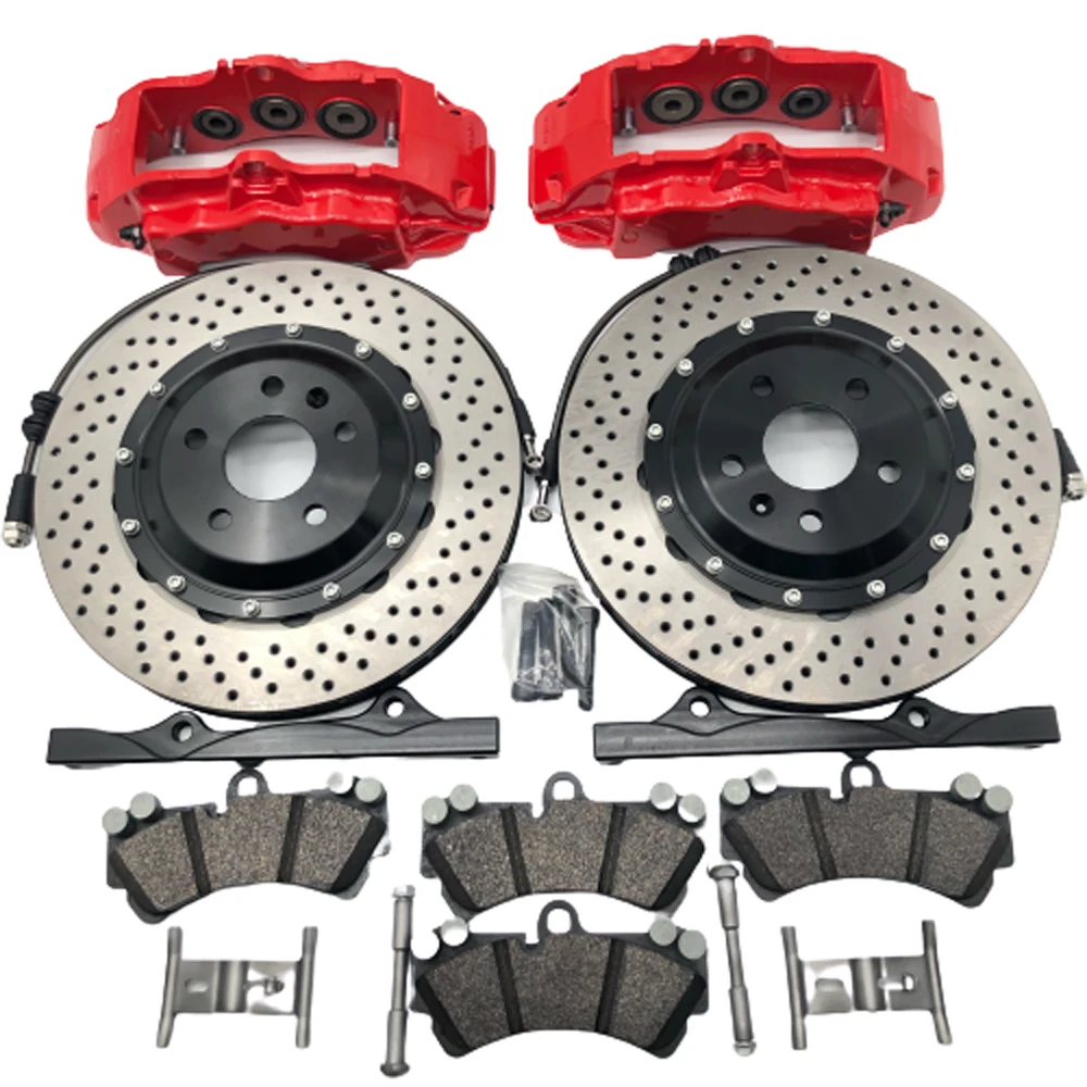 

Racing brake system 6 piston calipers 405*34 brake disc high performance brake pads with aluminum center cap and bracket