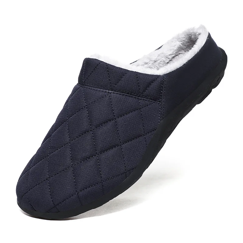 Pantoufles antidérapantes pour homme, chaussures de maison, imperméables, chaudes, d'intérieur, en coton, souples, décontractées, en mousse à mémoire de forme