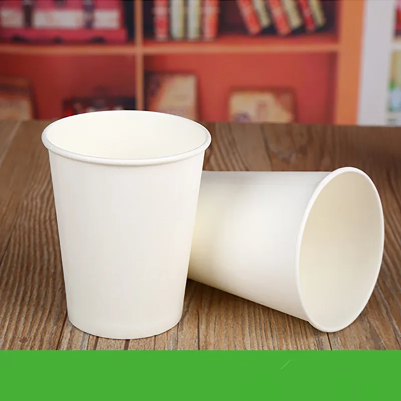 50/100pcs/Pack 250ml Pure White Paper Cups Disposable Coffee Tea Milk Cup Drinking Accessories Party Supplies