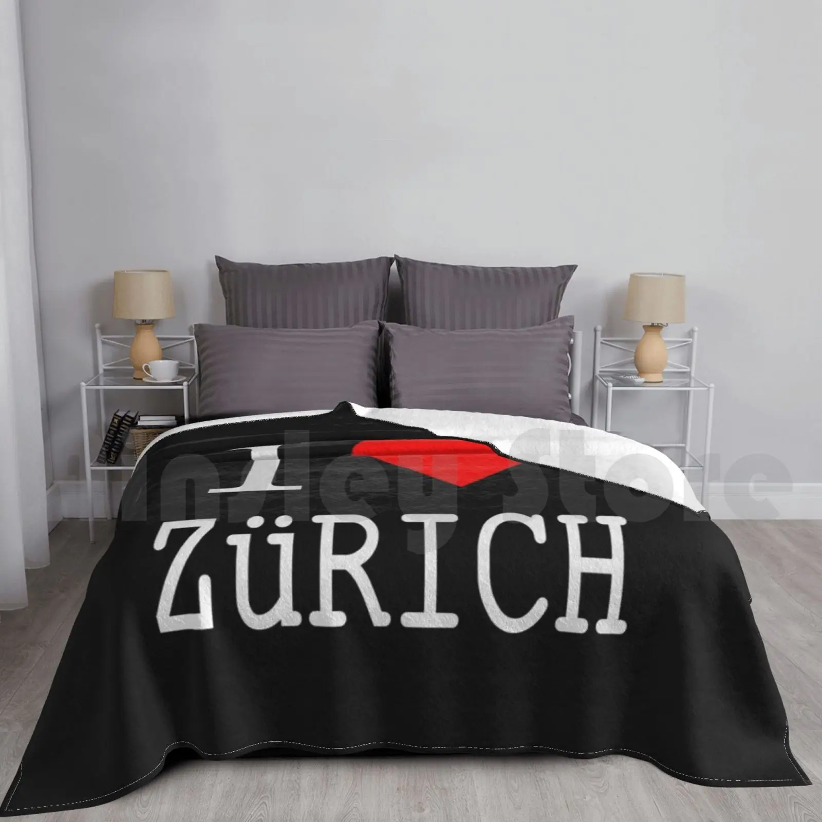 I Love Zurich Blanket Fashion Custom Zurich Switzerland Bern Geneva Sweet Europe Flag Basel Svizzera