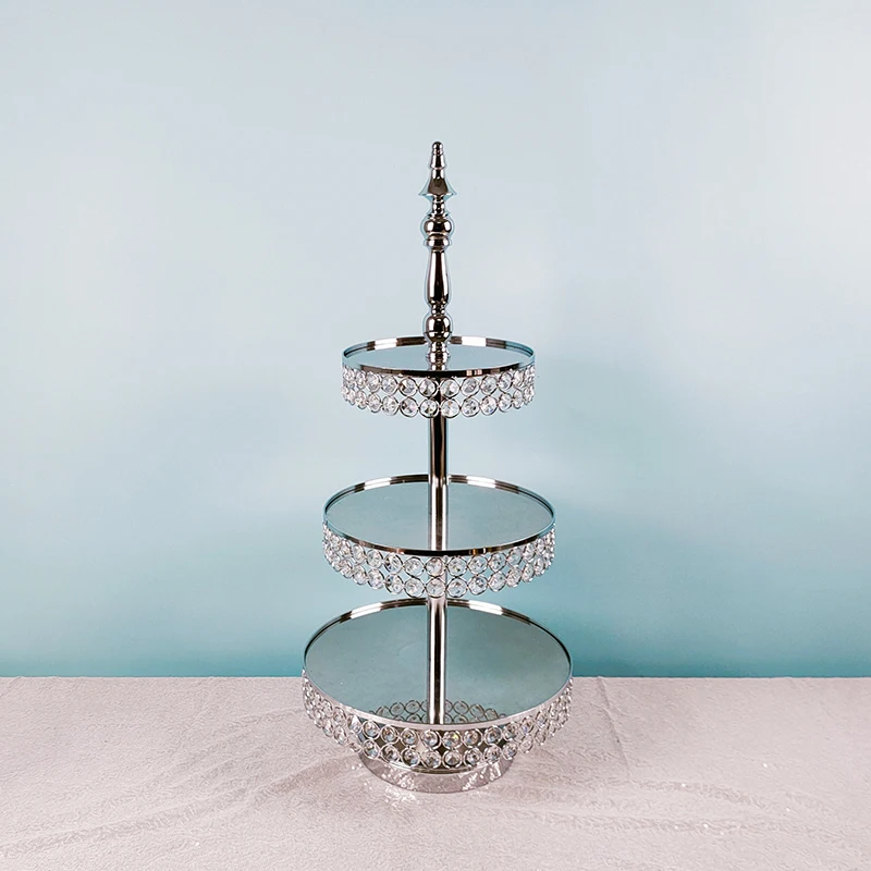 

1pcs-7pcs Silver Cake Stand Cupcake Stand Wedding Plates Set Metal Round Party Dessert Display Decor Tray