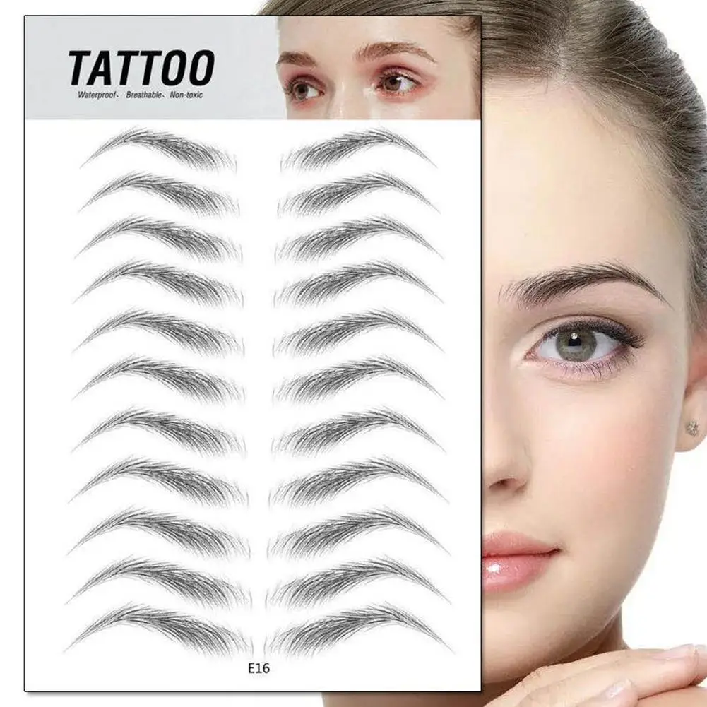 4D Hair Like Authentic Eyebrows 4D Imitation Ecological Eyebrows Eyebrow Tattoo Sticker Water-based Brow Stickers False Eyebrows