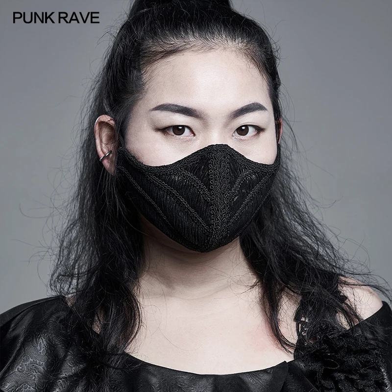 PUNK RAVE Mannen Vrouwen Prachtige gotische stijl masker Binnenkant is zacht gaas Gebreide mondbedekking Party Club Accessoires