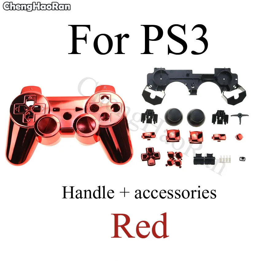 ChengHaoRan For PS3 Spare case of controller accessory kit of plating kit game machine protective cover control accessor buttoms