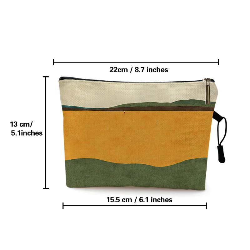 Leisure Field Painting Lipstick Pouch Cosmetic Bags Cases Toiletries Organizer Women Ladies Makeup Bag Small Handbag Purses