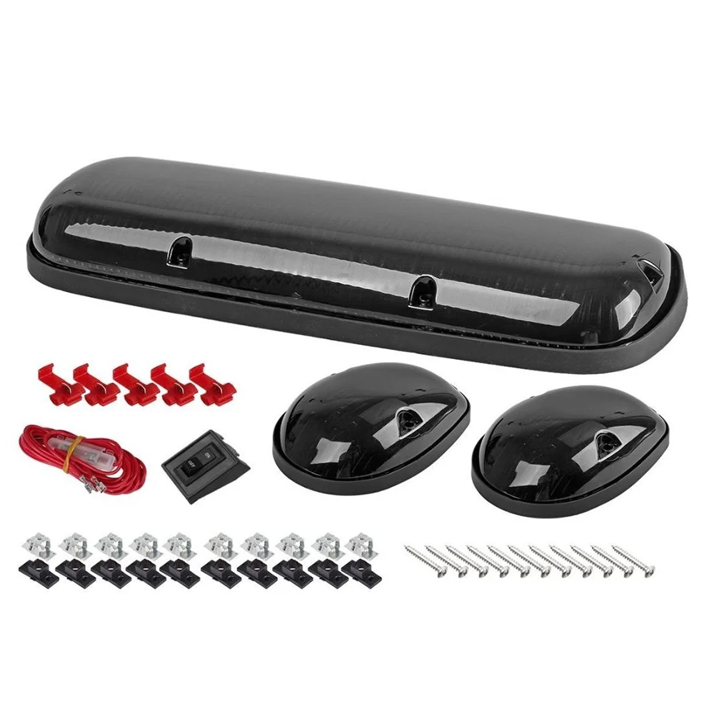 3x For 2002-2007 Chevy Silverado/GMC Sierra Smoke Cab Roof Running Amber 30PCS LED Lights