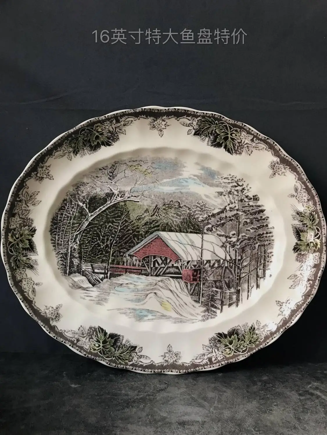 The Friendly Village Dinner Set Elegant England Style Dinner Ware  Ceramic Breakfast Plate Beef Dishes Dessert Dish Soup Bowl