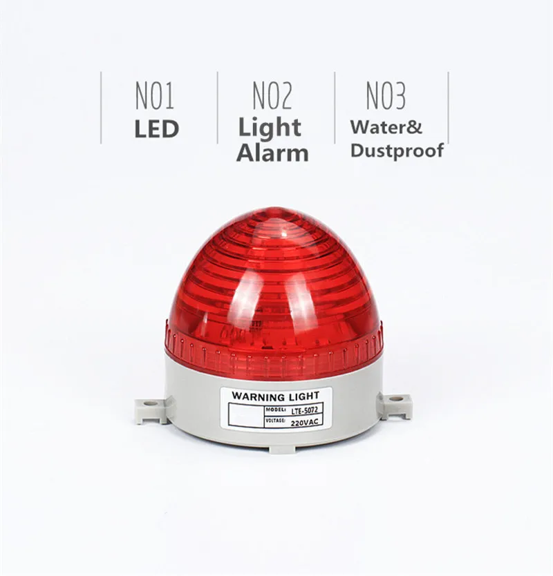 Strobe Signal Warning light lte5072 12V 24V 220V Indicator light LED Lamp small Flashing Light Security Alarm IP30