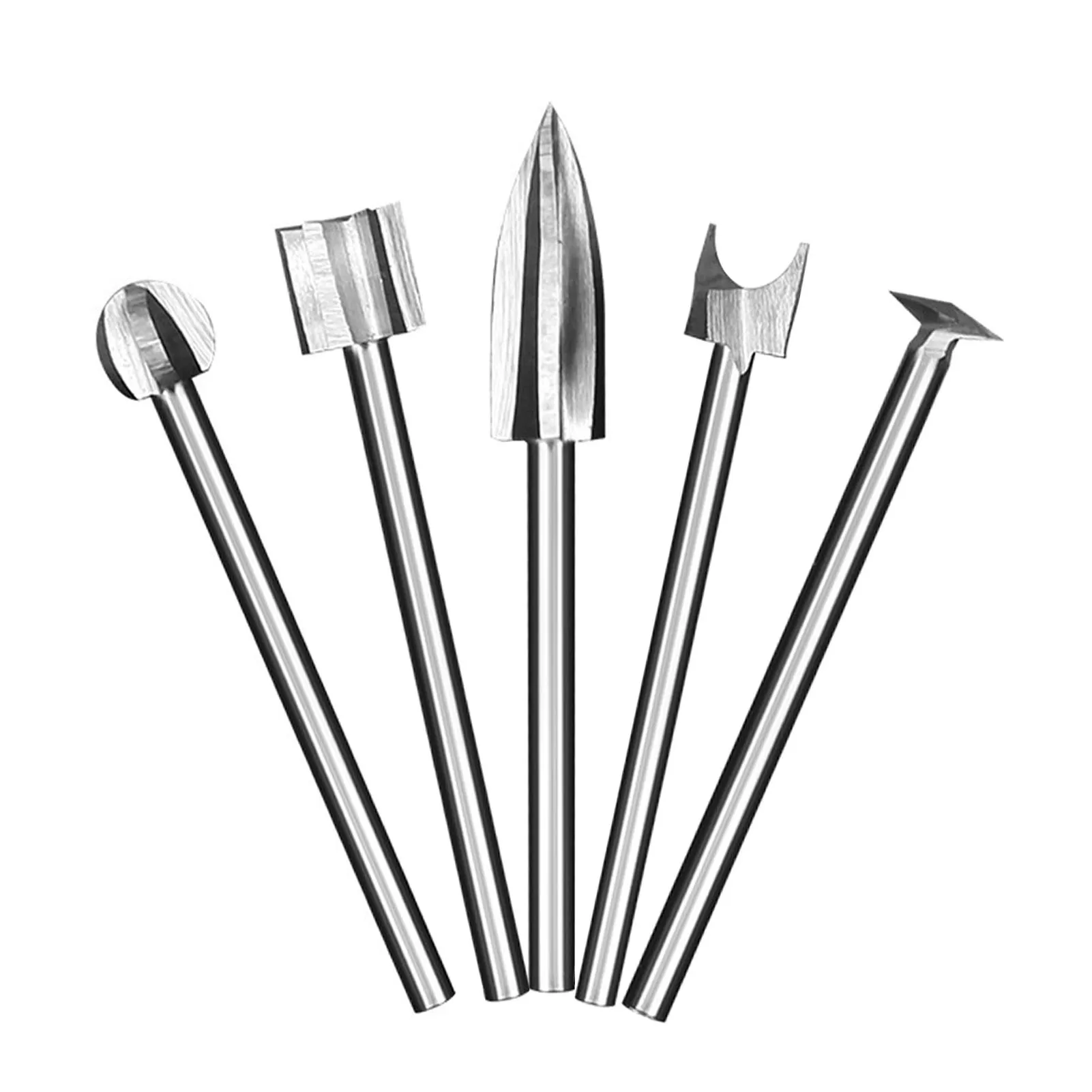 5PCS/SET Wood Engraving Drill Bit Set 3-8mm Milling Cutters Steel Sharp Edges Woodworking Drilling Tools Wood Carving Knives