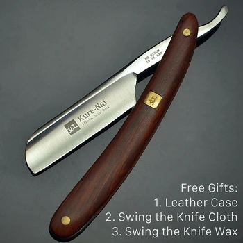 手動シェービングツール,サンダルウッドハンドルs45c,炭素鋼ブレード,ストレートシェーバー,g1123,4ピース/セット